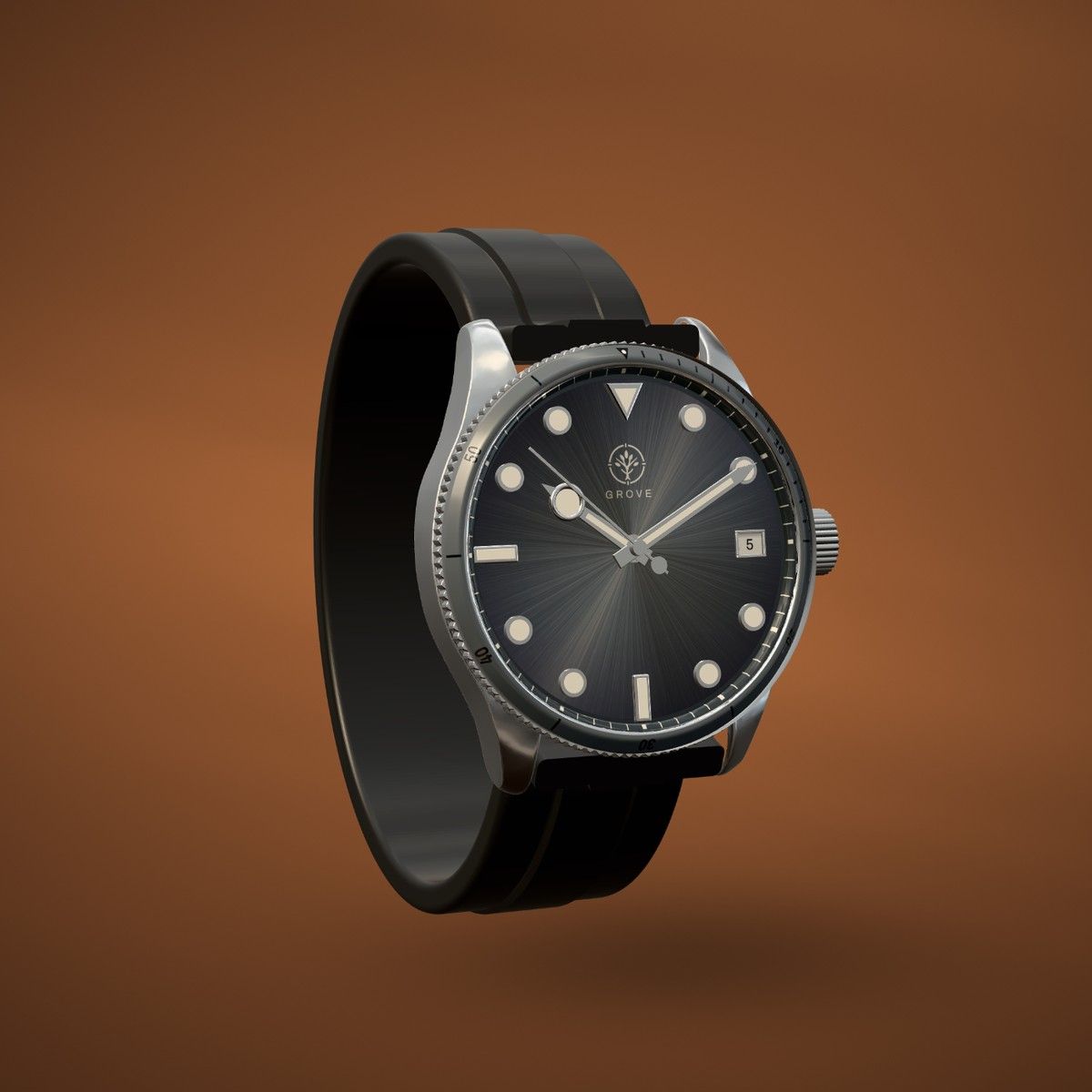 A Grove watch as Slate on rubber, as on Blackthorn.